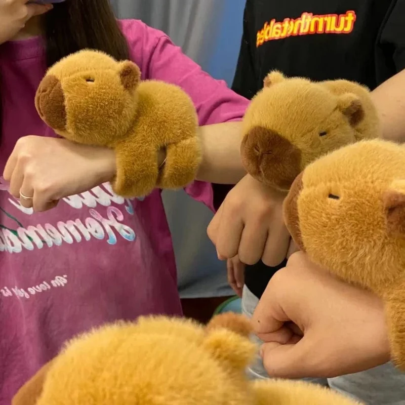 Rytanda Capybara Clap Circle Spielzeug Slap Snap Wrap Armband Armband Capybara Plüsch Handring Spaß Pop Kreise Kinder Weihnachtsgeschenk