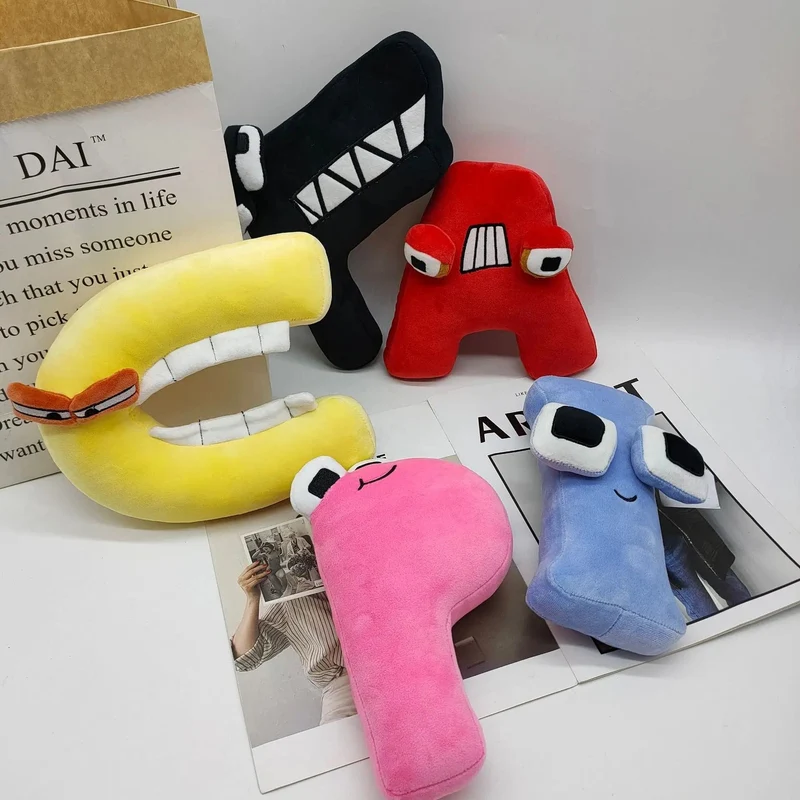 Alphabet Lore Plüschtiere Englische Buchstaben Stofftier Plüschpuppe Spielzeug Geschenk für Kinder Pädagogisches Alphabet Lore (AZ)