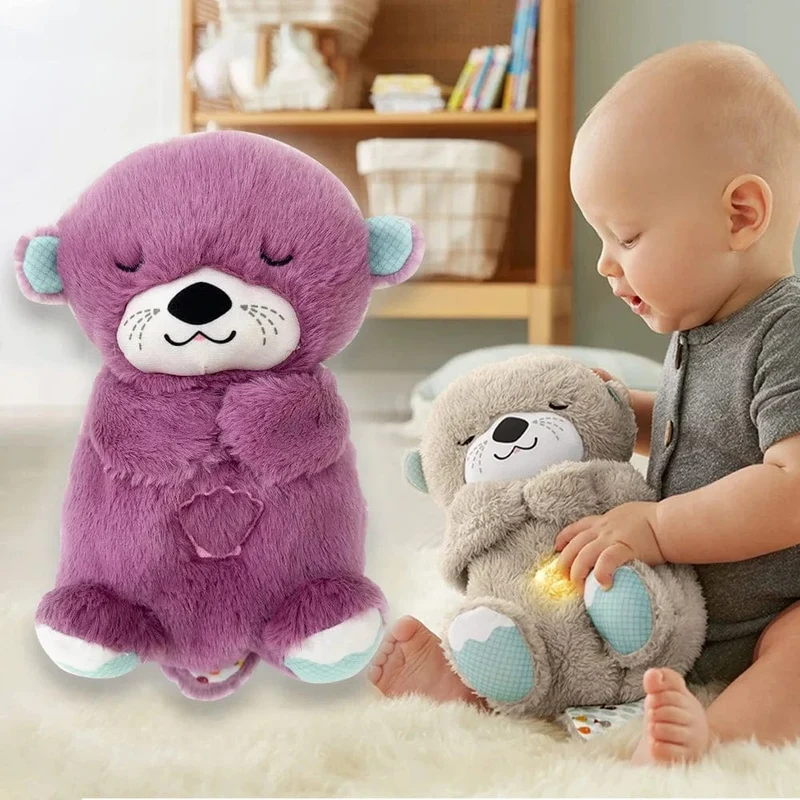 Neues Baby Breath Baby Bear beruhigt Otter Plüschtier Puppenspielzeug Kind beruhigende Musik Schlafbegleiter Ton und Licht Puppenspielzeug Geschenke