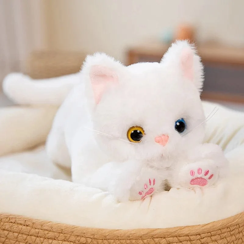 53CM Niedlich Simulierte Katze Puppe Plüsch Spielzeug Gefüllte Weiche Tier Plüsch weiß Grau Kätzchen Kissen Kinder Mädchen Geburtstag Geschenk Haustier Spielzeug Deco