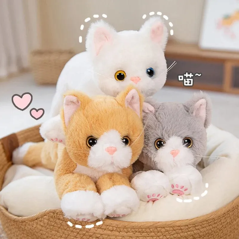 53CM Niedlich Simulierte Katze Puppe Plüsch Spielzeug Gefüllte Weiche Tier Plüsch weiß Grau Kätzchen Kissen Kinder Mädchen Geburtstag Geschenk Haustier Spielzeug Deco