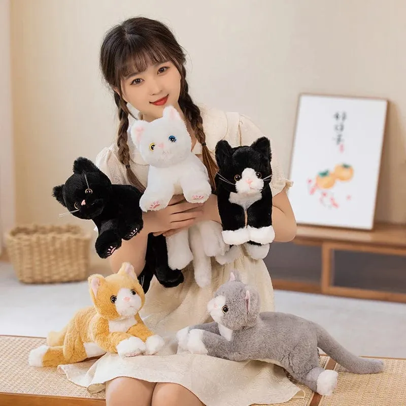 53CM Niedlich Simulierte Katze Puppe Plüsch Spielzeug Gefüllte Weiche Tier Plüsch weiß Grau Kätzchen Kissen Kinder Mädchen Geburtstag Geschenk Haustier Spielzeug Deco