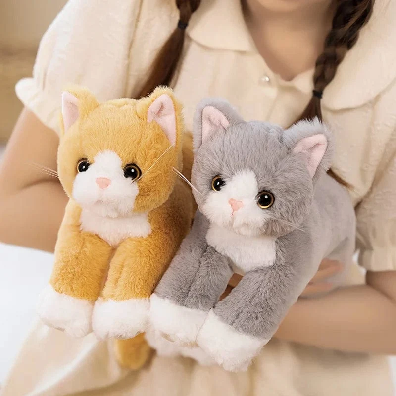 53CM Niedlich Simulierte Katze Puppe Plüsch Spielzeug Gefüllte Weiche Tier Plüsch weiß Grau Kätzchen Kissen Kinder Mädchen Geburtstag Geschenk Haustier Spielzeug Deco