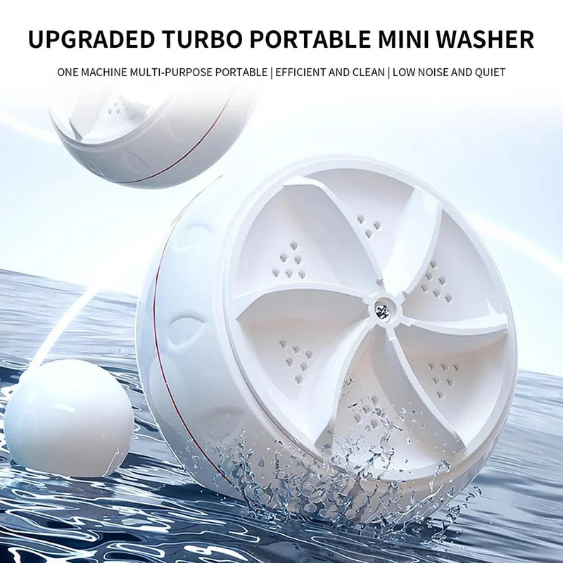 60W Mini-Waschmaschine, tragbare USB-rotierende Turbo-Obstwaschmaschine, Ultraschall-Geschirrspüler für Zuhause, Küche, Reisekleidung