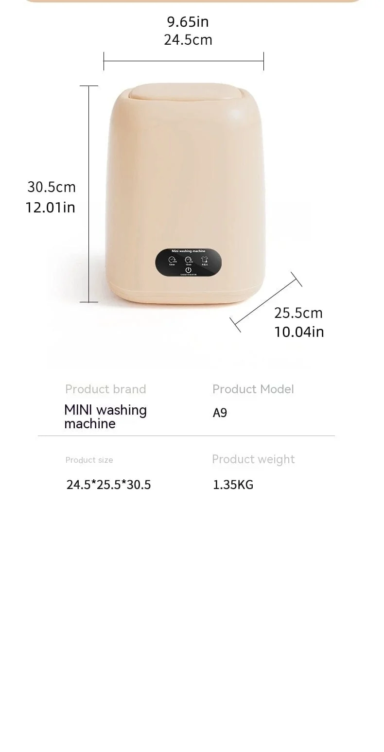 Kleine Waschmaschine für Unterwäsche Kinderkleidung Mini-Waschmaschine vollautomatische tragbare Waschmaschine mit Schleuder 220 V