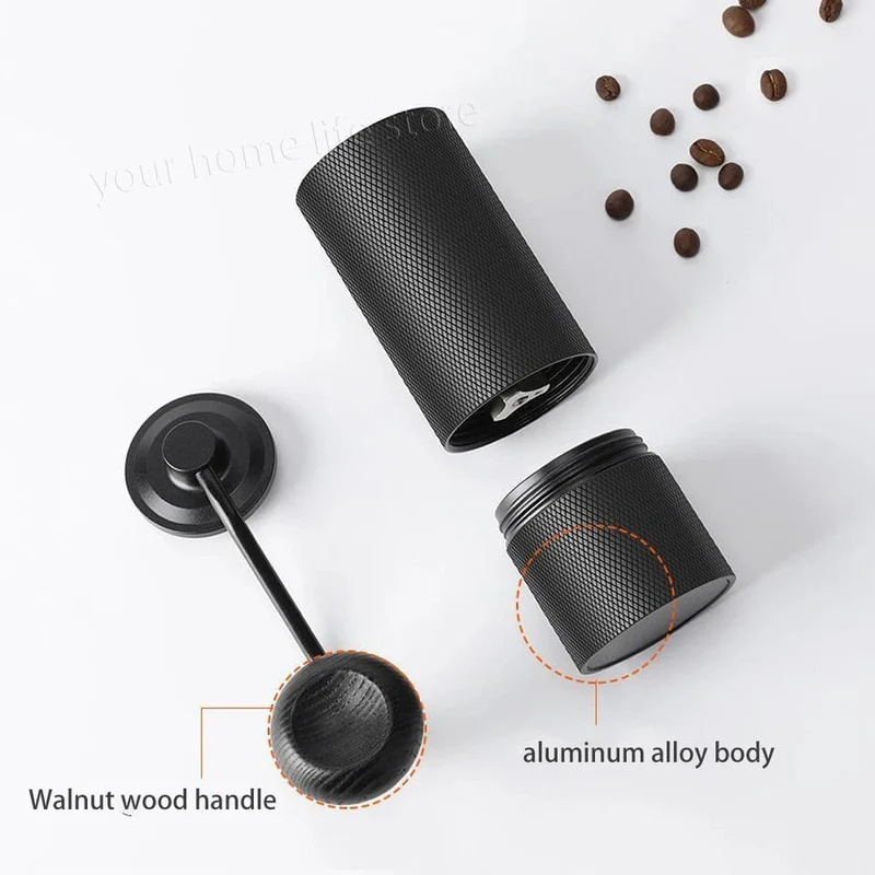 Manuelle Kaffeemühle aus Edelstahl, verstellbares Handmahlwerk, Kaffeebohnenmühle, manuelles Mahlwerk für Aeropress Espresso French Press