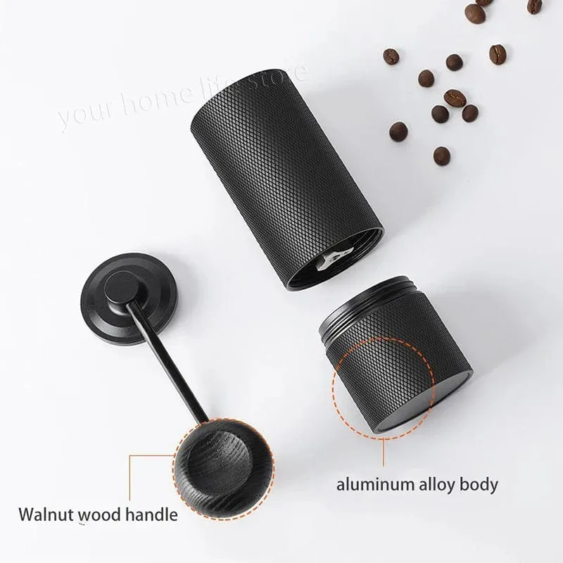 Manuelle Kaffeemühle aus Edelstahl, verstellbares Handmahlwerk, Kaffeebohnenmühle, manuelles Mahlwerk für Aeropress Espresso French Press