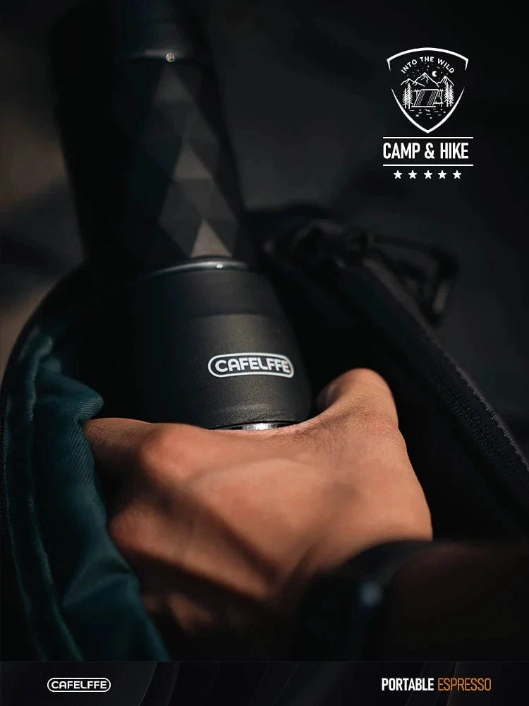 Cafelffe 3-in-1 tragbare Kaffeemaschine, Heiß-/Kaltwasser, manuelle Espressomaschine für Kapseln und gemahlenen Kaffee, Handpresse, Brüher, Wandern, Reisen