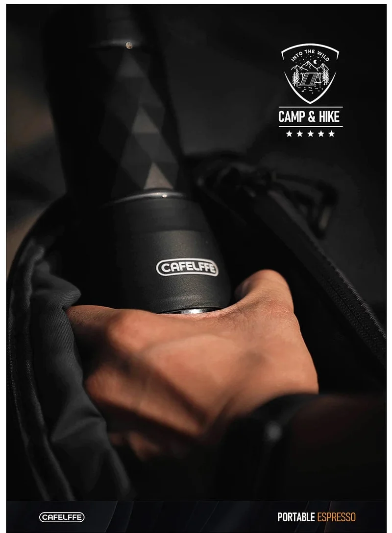 Cafelffe 3-in-1 tragbare Kaffeemaschine, Heiß-/Kaltwasser, manuelle Espressomaschine für Kapseln und gemahlenen Kaffee, Handpresse, Brüher, Wandern, Reisen