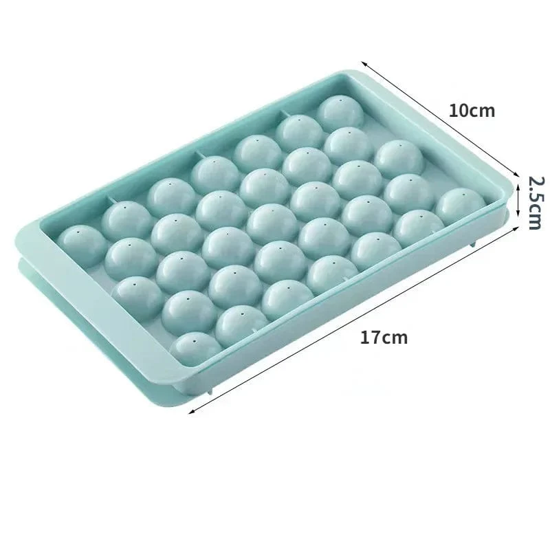 33 Eiswürfelschalen für den Gefrierschrank, Eisballform, Mini-Kreis, runde Eiswürfelform mit Deckel, Herstellung von PCs für Cocktails und Whisky