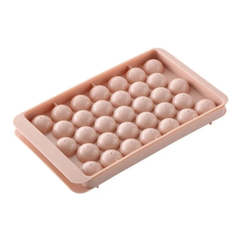 33 Eiswürfelschalen für den Gefrierschrank, Eisballform, Mini-Kreis, runde Eiswürfelform mit Deckel, Herstellung von PCs für Cocktails und Whisky