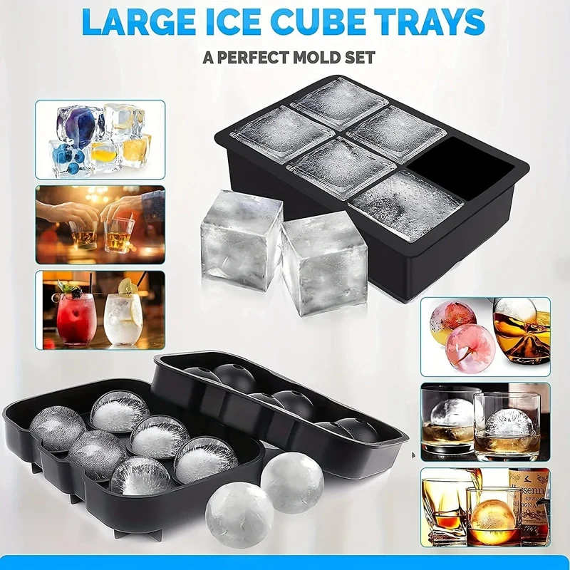 Eiswürfelform in Diamantrosenform, lebensmittelechtes Silikon, quadratisch, rund, Eiswürfelform, hochwertige Form für die Getränkezubereitung in Bars