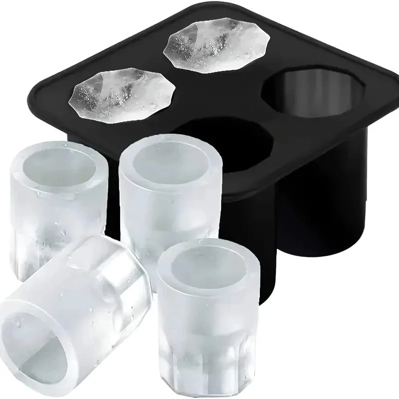 Eiswürfelform in Diamantrosenform, lebensmittelechtes Silikon, quadratisch, rund, Eiswürfelform, hochwertige Form für die Getränkezubereitung in Bars