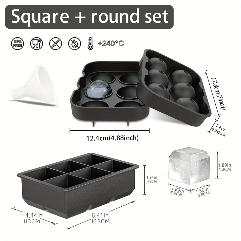 Eiswürfelform in Diamantrosenform, lebensmittelechtes Silikon, quadratisch, rund, Eiswürfelform, hochwertige Form für die Getränkezubereitung in Bars
