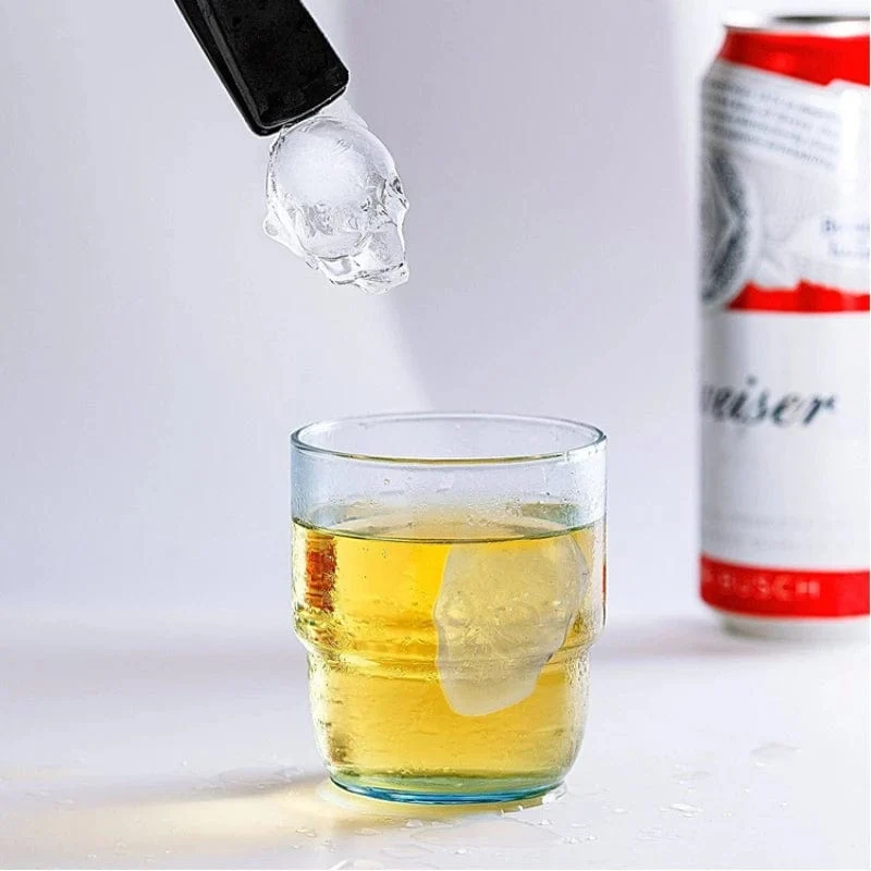 3D Totenkopf Silikonform Eiswürfelschale Form Eiswürfelbereiter Eisballform Whisky Wein Cocktail Eiswürfelform Eisballform