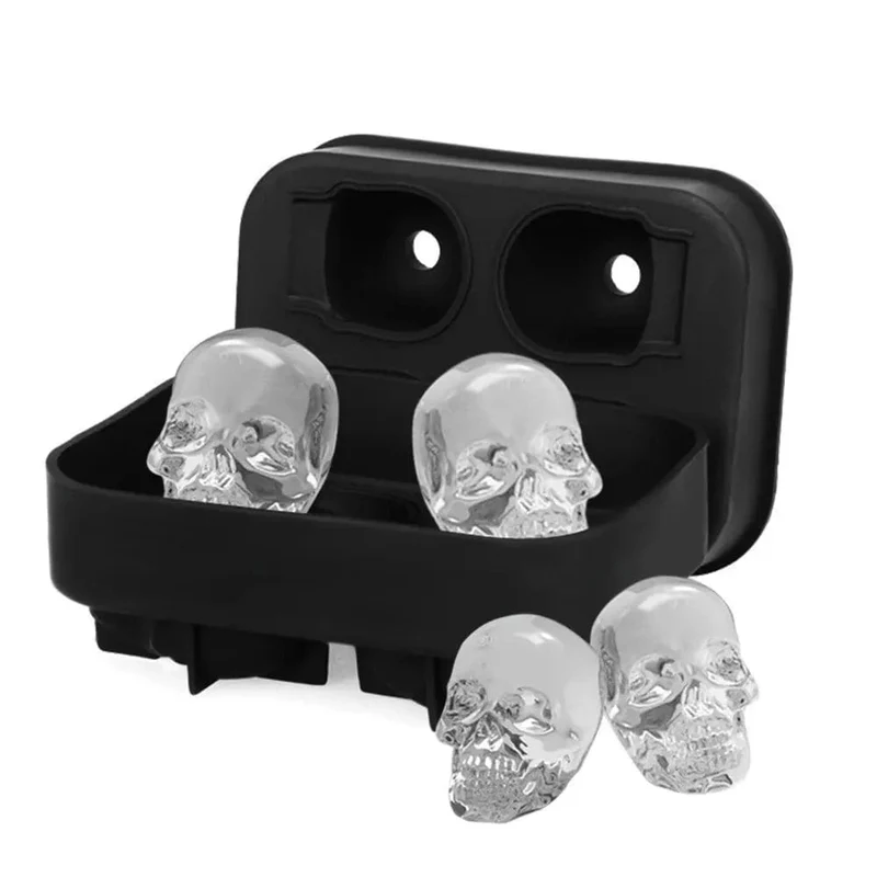 3D Totenkopf Silikonform Eiswürfelschale Form Eiswürfelbereiter Eisballform Whisky Wein Cocktail Eiswürfelform Eisballform
