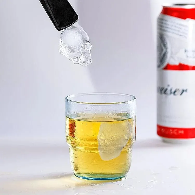 3D Totenkopf Silikonform Eiswürfelschale Form Eiswürfelbereiter Eisballform Whisky Wein Cocktail Eiswürfelform Eisballform