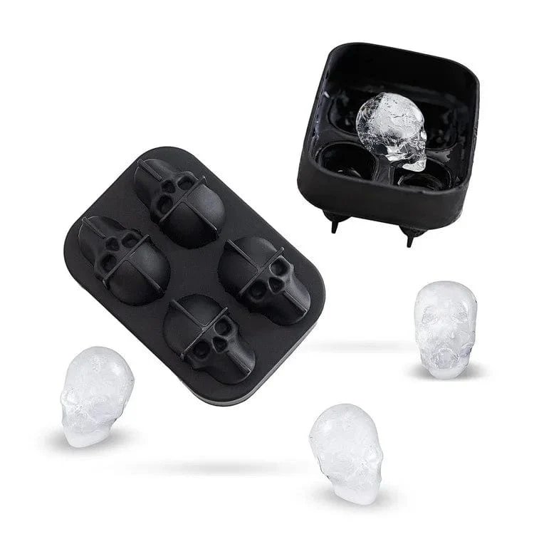 3D Totenkopf Silikonform Eiswürfelschale Form Eiswürfelbereiter Eisballform Whisky Wein Cocktail Eiswürfelform Eisballform
