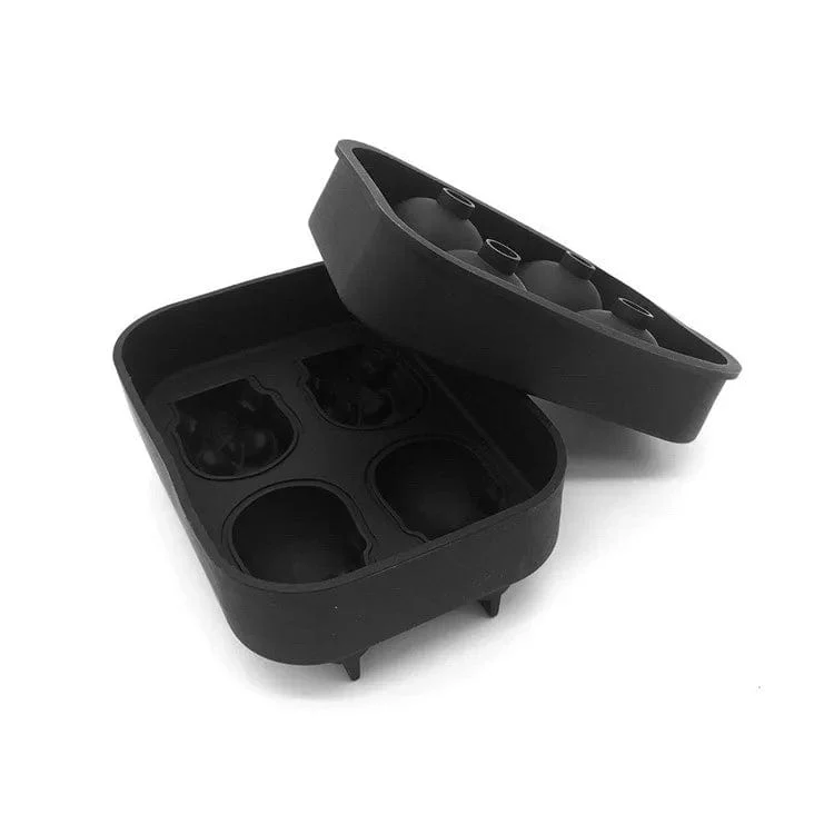 3D Totenkopf Silikonform Eiswürfelschale Form Eiswürfelbereiter Eisballform Whisky Wein Cocktail Eiswürfelform Eisballform