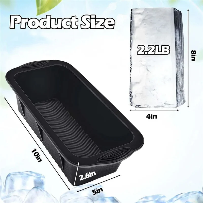 Eiswürfelform, riesige Jumbo-Eiswürfelform aus lebensmittelechtem Silikon, rechteckige Eiswürfelform aus Silikon für Eiswürfelbereiter