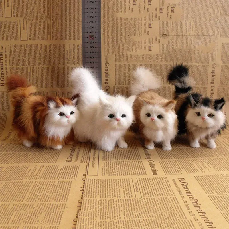 Süße Simulation Katze Plüsch Spielzeug Weiche Angefüllte Kätzchen Modell Gefälschte Katze Realistische Tiere Für Kinder Mädchen Geburtstag Valentinstag Geschenk