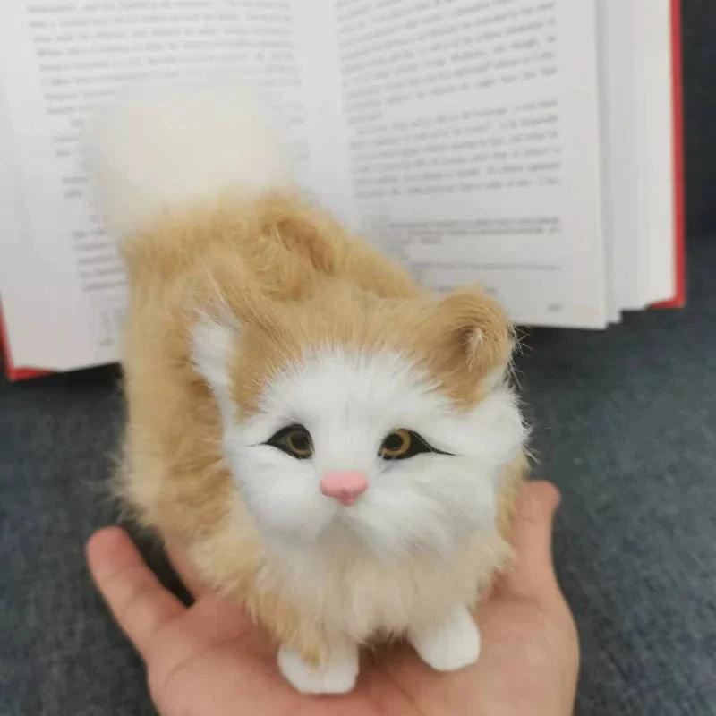 Süße Simulation Katze Plüsch Spielzeug Weiche Angefüllte Kätzchen Modell Gefälschte Katze Realistische Tiere Für Kinder Mädchen Geburtstag Valentinstag Geschenk