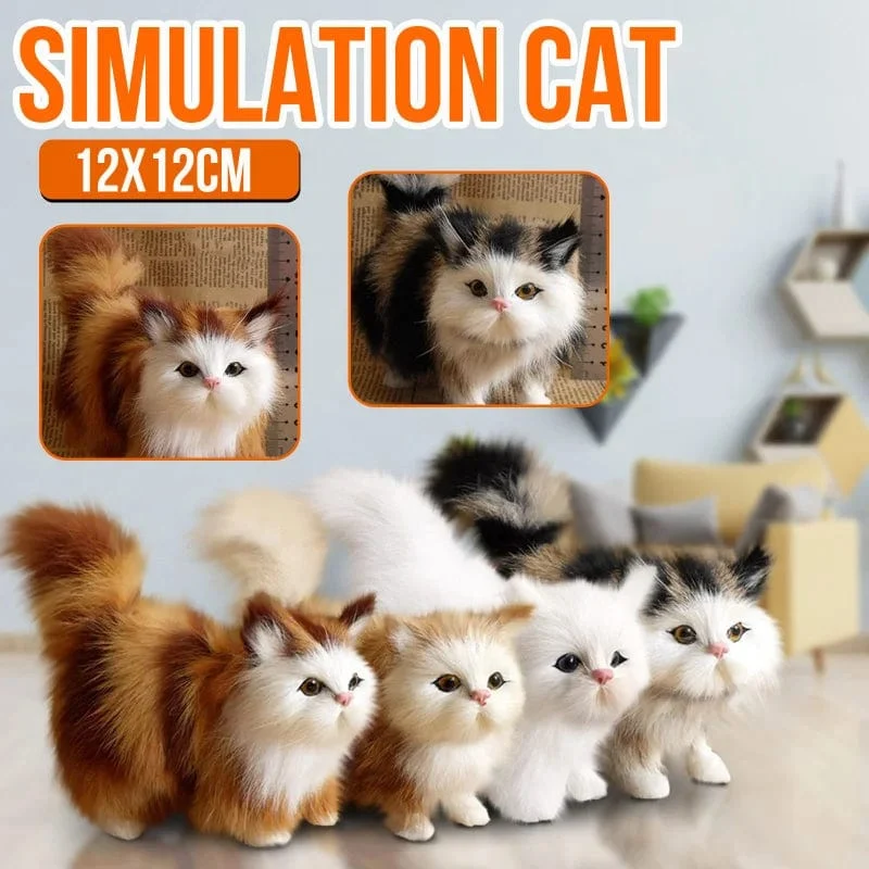 Süße Simulation Katze Plüsch Spielzeug Weiche Angefüllte Kätzchen Modell Gefälschte Katze Realistische Tiere Für Kinder Mädchen Geburtstag Valentinstag Geschenk