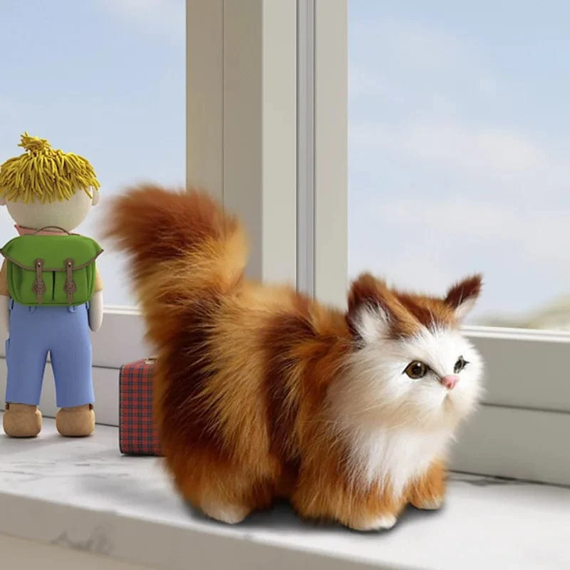 Süße Simulation Katze Plüsch Spielzeug Weiche Angefüllte Kätzchen Modell Gefälschte Katze Realistische Tiere Für Kinder Mädchen Geburtstag Valentinstag Geschenk