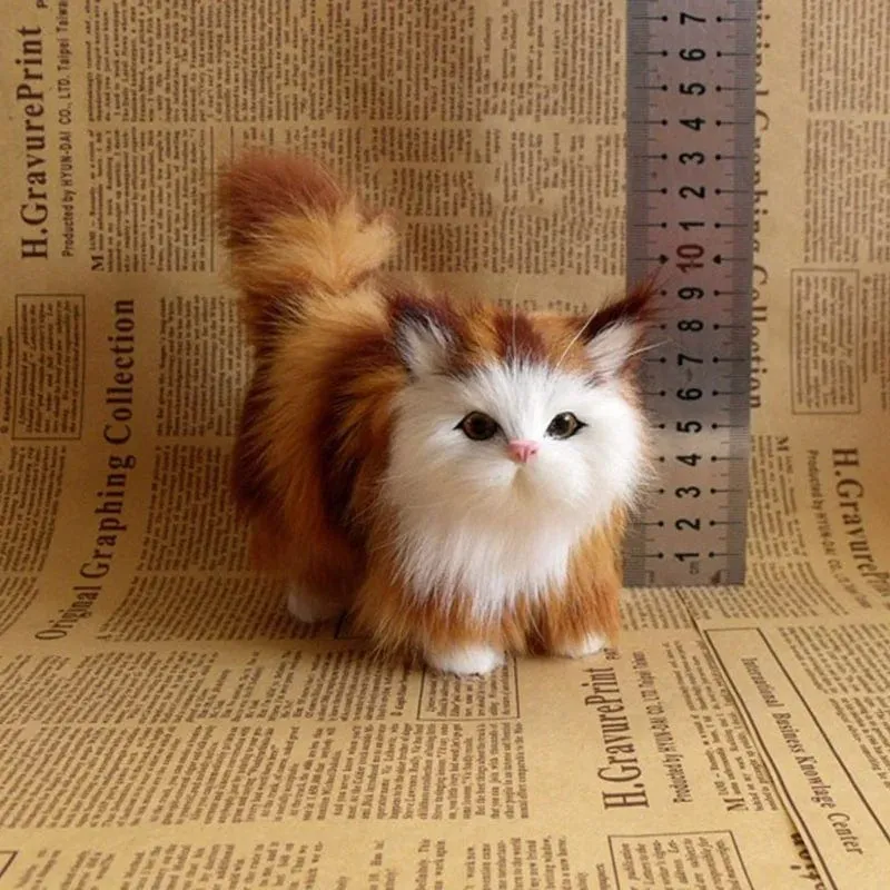 Süße Simulation Katze Plüsch Spielzeug Weiche Angefüllte Kätzchen Modell Gefälschte Katze Realistische Tiere Für Kinder Mädchen Geburtstag Valentinstag Geschenk