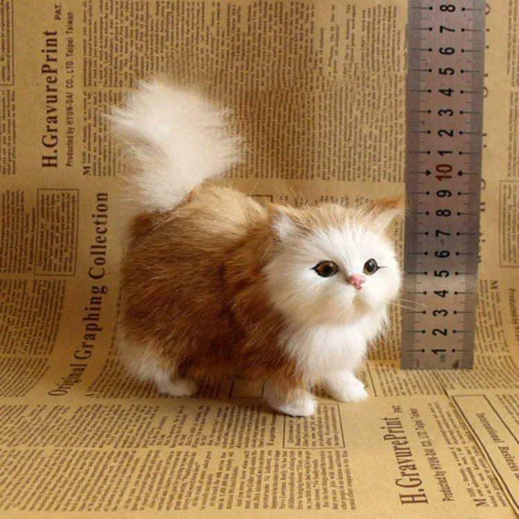 Süße Simulation Katze Plüsch Spielzeug Weiche Angefüllte Kätzchen Modell Gefälschte Katze Realistische Tiere Für Kinder Mädchen Geburtstag Valentinstag Geschenk