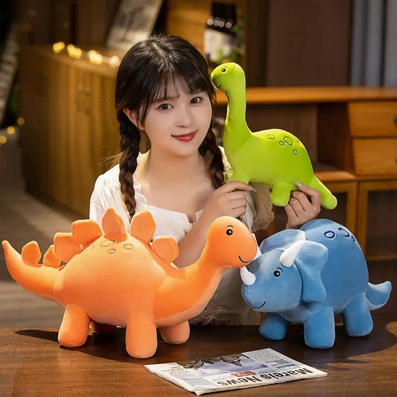 Cartoon-Dinosaurier-Plüschtier, bunt, niedlich, Kuscheltiere, Triceratops, Plüschtiere, Kawaii, weiches Kinderspielzeug für Jungen und Mädchen, Heimdekoration