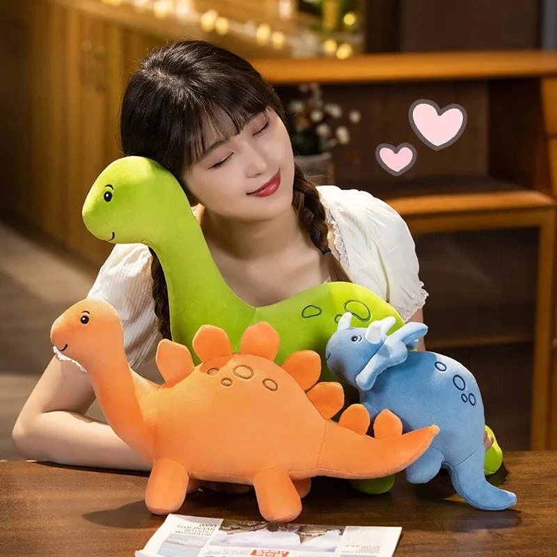 Cartoon-Dinosaurier-Plüschtier, bunt, niedlich, Kuscheltiere, Triceratops, Plüschtiere, Kawaii, weiches Kinderspielzeug für Jungen und Mädchen, Heimdekoration