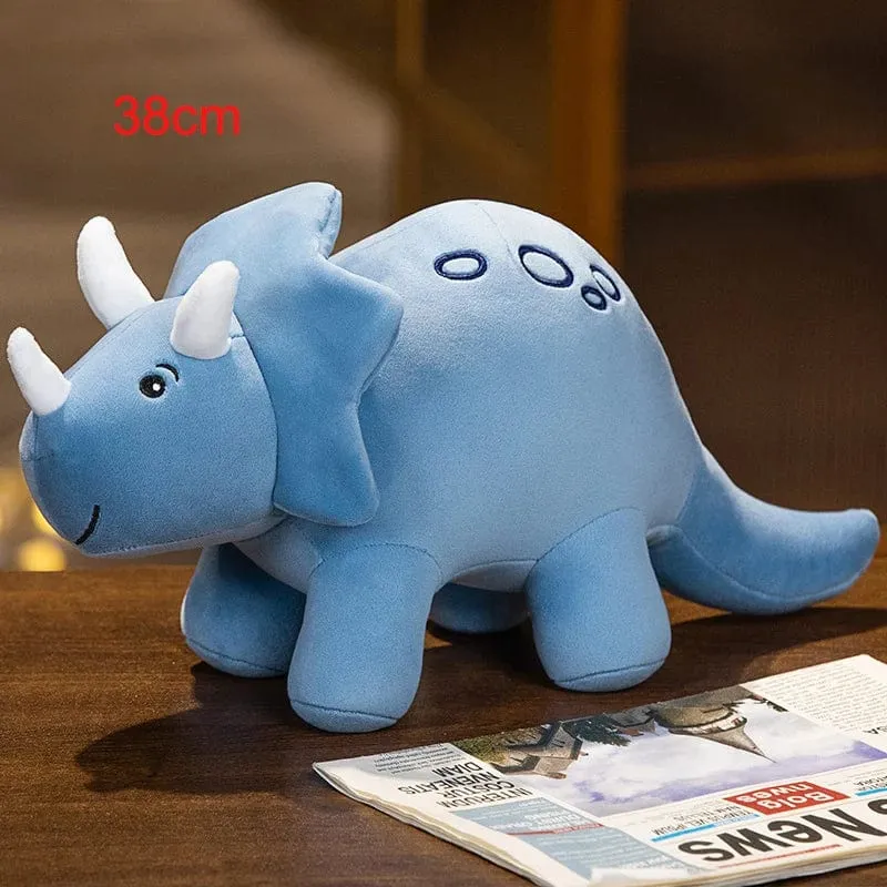 Cartoon-Dinosaurier-Plüschtier, bunt, niedlich, Kuscheltiere, Triceratops, Plüschtiere, Kawaii, weiches Kinderspielzeug für Jungen und Mädchen, Heimdekoration