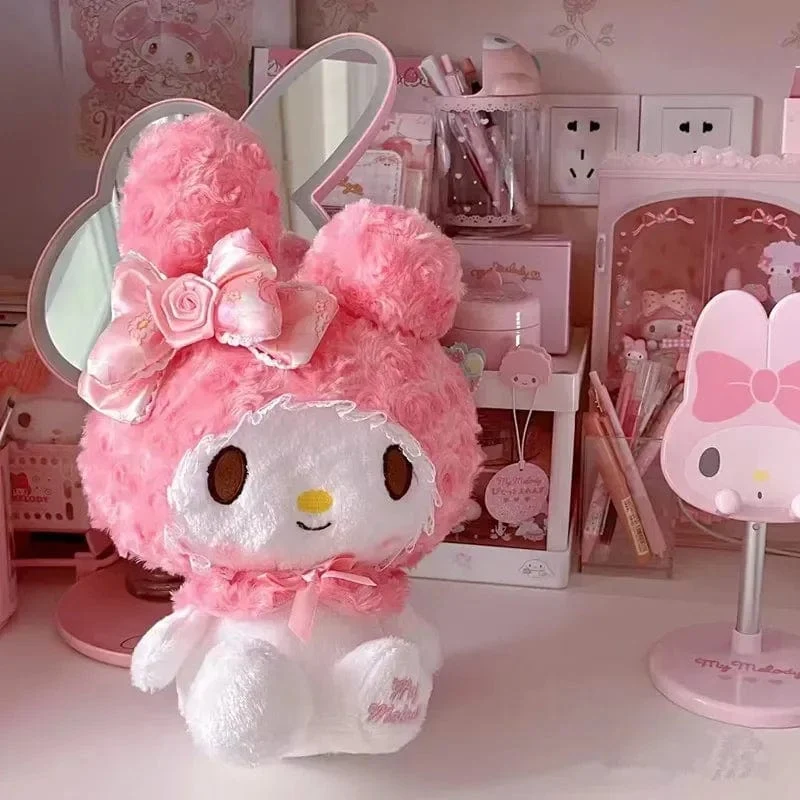 30 cm Sanrio Hello Kitty Kawaii Rose My Melody Cartoon Anime Kuscheltiere Weiche Plüschpuppe Begleiter Spielzeug Kinder Geburtstagsgeschenk