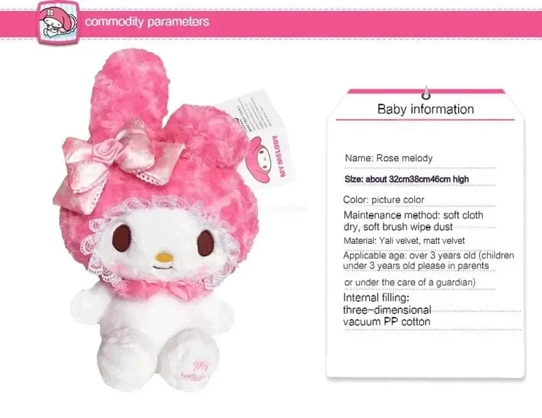 30 cm Sanrio Hello Kitty Kawaii Rose My Melody Cartoon Anime Kuscheltiere Weiche Plüschpuppe Begleiter Spielzeug Kinder Geburtstagsgeschenk