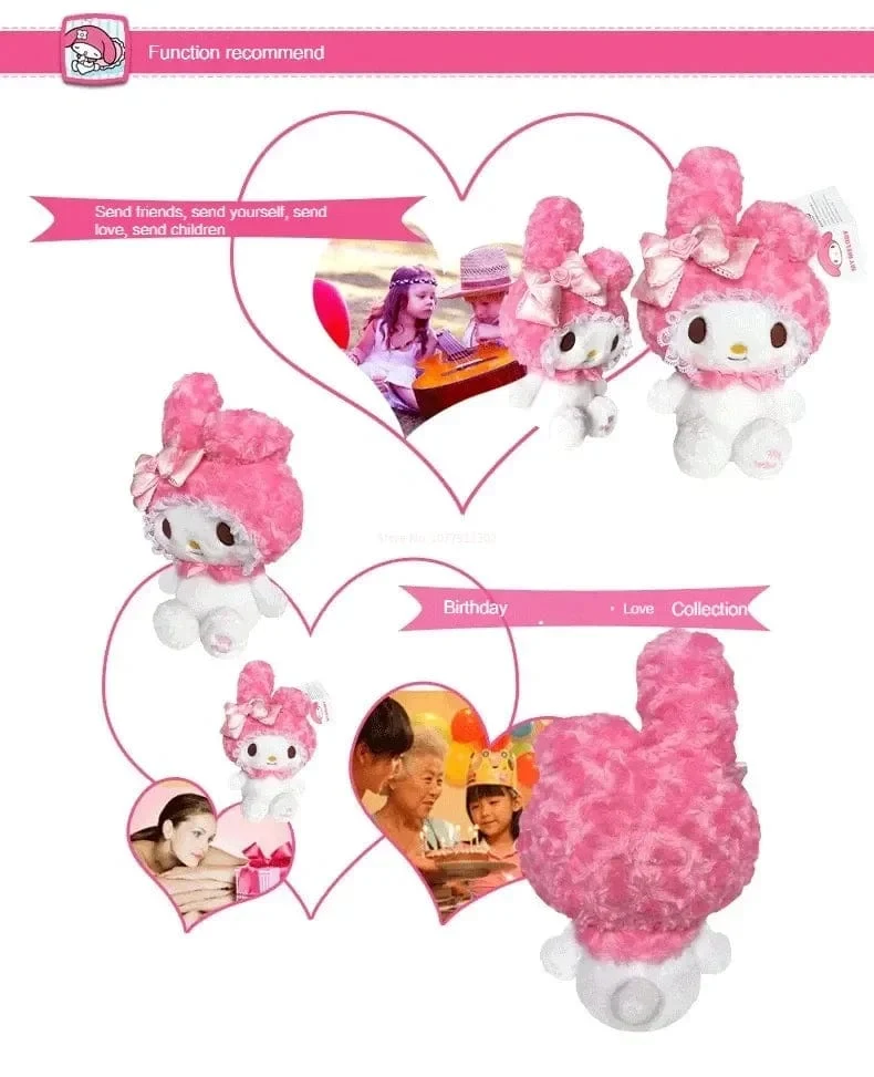 30 cm Sanrio Hello Kitty Kawaii Rose My Melody Cartoon Anime Kuscheltiere Weiche Plüschpuppe Begleiter Spielzeug Kinder Geburtstagsgeschenk