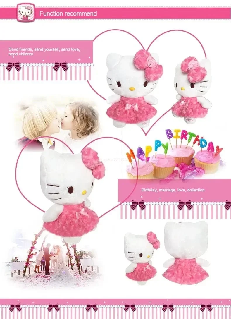 30 cm Sanrio Hello Kitty Kawaii Rose My Melody Cartoon Anime Kuscheltiere Weiche Plüschpuppe Begleiter Spielzeug Kinder Geburtstagsgeschenk