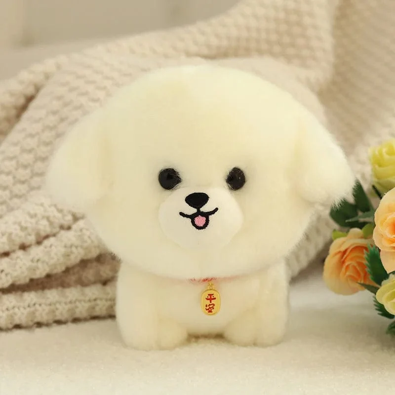 ZU Kawaii Teddy Pets Lebensechte flauschige Welpen-Weichpuppe Süße kleine Chow Pomeranian Corgi Yorkie Plüschtiere mit Charm-Geschenk für Mädchen