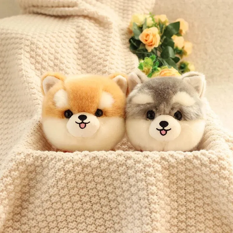 ZU Kawaii Teddy Pets Lebensechte flauschige Welpen-Weichpuppe Süße kleine Chow Pomeranian Corgi Yorkie Plüschtiere mit Charm-Geschenk für Mädchen