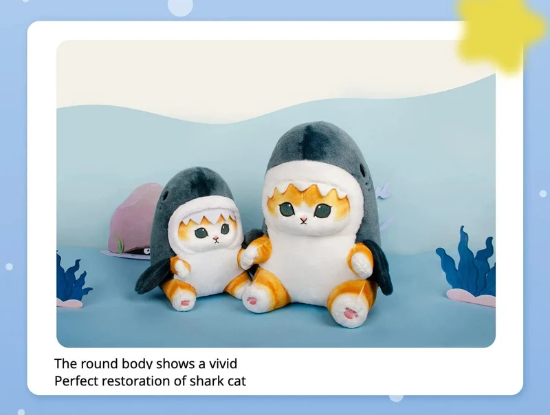 12cm Cartoon Niedlichen Hai Gebratene Garnelen Katze Plüsch Puppe Anhänger Charme Paket Anhänger