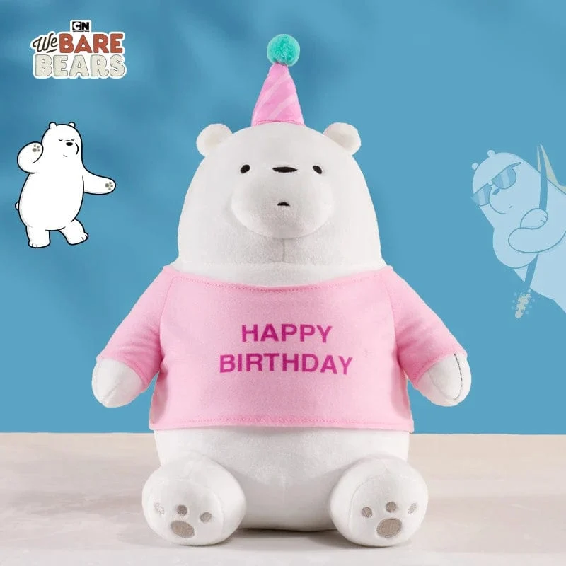 25 cm Original Kawaii We Bare Bears Spielzeug Happy Birthday Serie Plüschtier Cartoon Ice Bear Grizzly Panda Gefüllte Puppe Geschenk