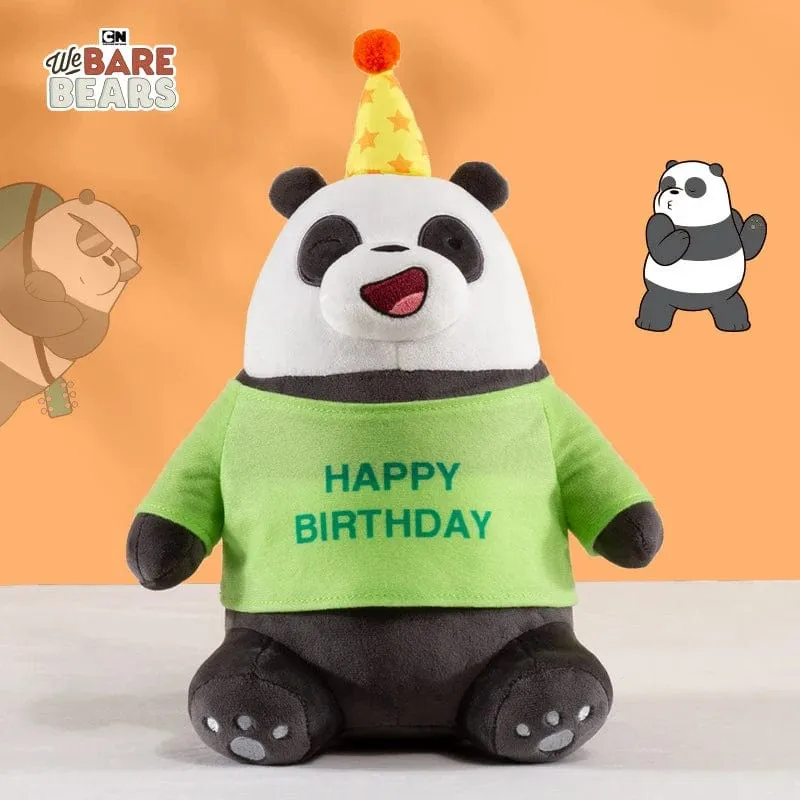 25 cm Original Kawaii We Bare Bears Spielzeug Happy Birthday Serie Plüschtier Cartoon Ice Bear Grizzly Panda Gefüllte Puppe Geschenk