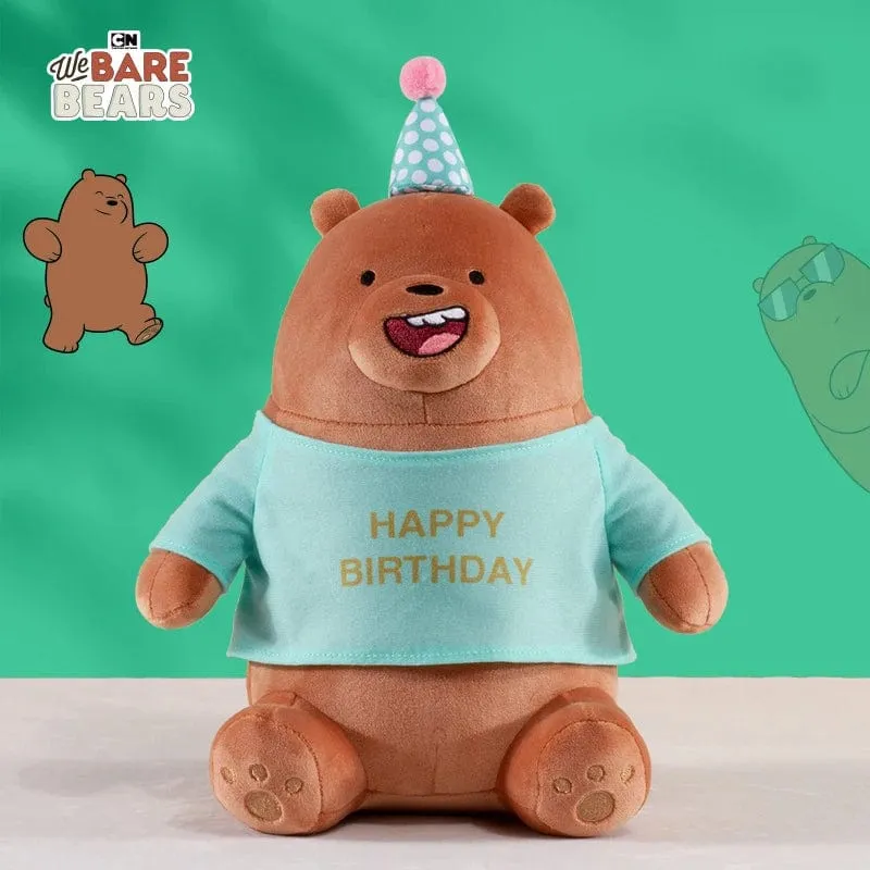 25 cm Original Kawaii We Bare Bears Spielzeug Happy Birthday Serie Plüschtier Cartoon Ice Bear Grizzly Panda Gefüllte Puppe Geschenk