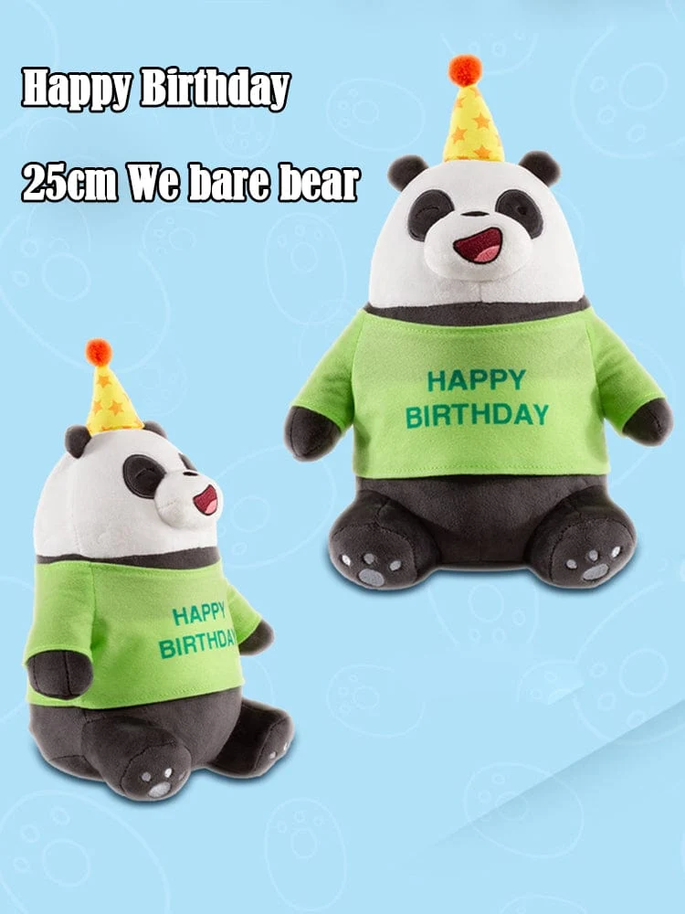 25 cm Original Kawaii We Bare Bears Spielzeug Happy Birthday Serie Plüschtier Cartoon Ice Bear Grizzly Panda Gefüllte Puppe Geschenk