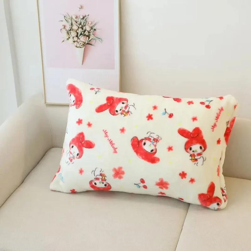 Cartoon Hello Kitty Plüschdecke Anime Flanell Kissenbezug Kawaii Sanrio Zimmerdekor Nickerchen Klimaanlage QuiltFeines Geschenk für Mädchen