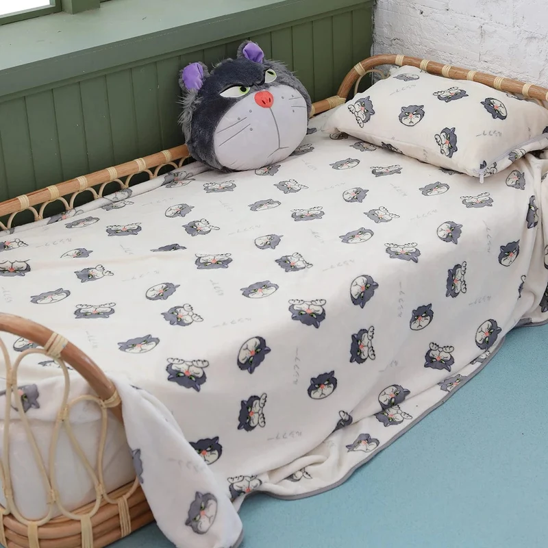 Cartoon Hello Kitty Plüschdecke Anime Flanell Kissenbezug Kawaii Sanrio Zimmerdekor Nickerchen Klimaanlage QuiltFeines Geschenk für Mädchen