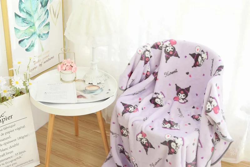 Cartoon Hello Kitty Plüschdecke Anime Flanell Kissenbezug Kawaii Sanrio Zimmerdekor Nickerchen Klimaanlage QuiltFeines Geschenk für Mädchen