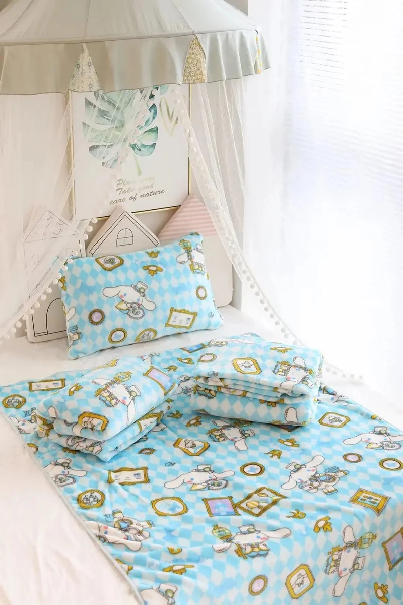 Cartoon Hello Kitty Plüschdecke Anime Flanell Kissenbezug Kawaii Sanrio Zimmerdekor Nickerchen Klimaanlage QuiltFeines Geschenk für Mädchen