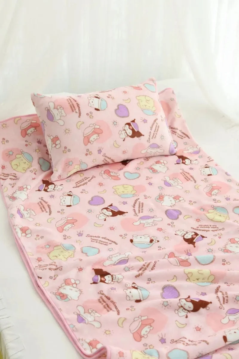 Cartoon Hello Kitty Plüschdecke Anime Flanell Kissenbezug Kawaii Sanrio Zimmerdekor Nickerchen Klimaanlage QuiltFeines Geschenk für Mädchen