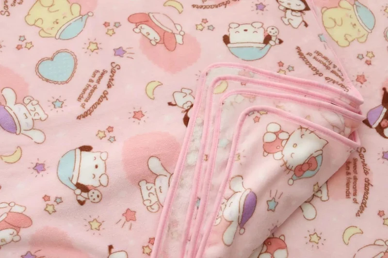 Cartoon Hello Kitty Plüschdecke Anime Flanell Kissenbezug Kawaii Sanrio Zimmerdekor Nickerchen Klimaanlage QuiltFeines Geschenk für Mädchen